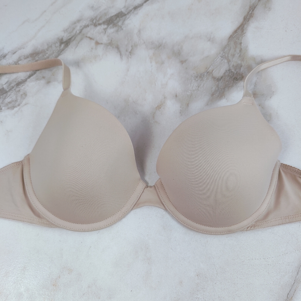 Victoria's Secret PINK Wear Everywhere Lightly Lined T-shirt Bra, Nude, Sz 32C